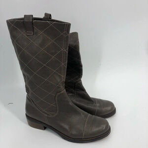 Biviel grey mid calf quilted boot 36
